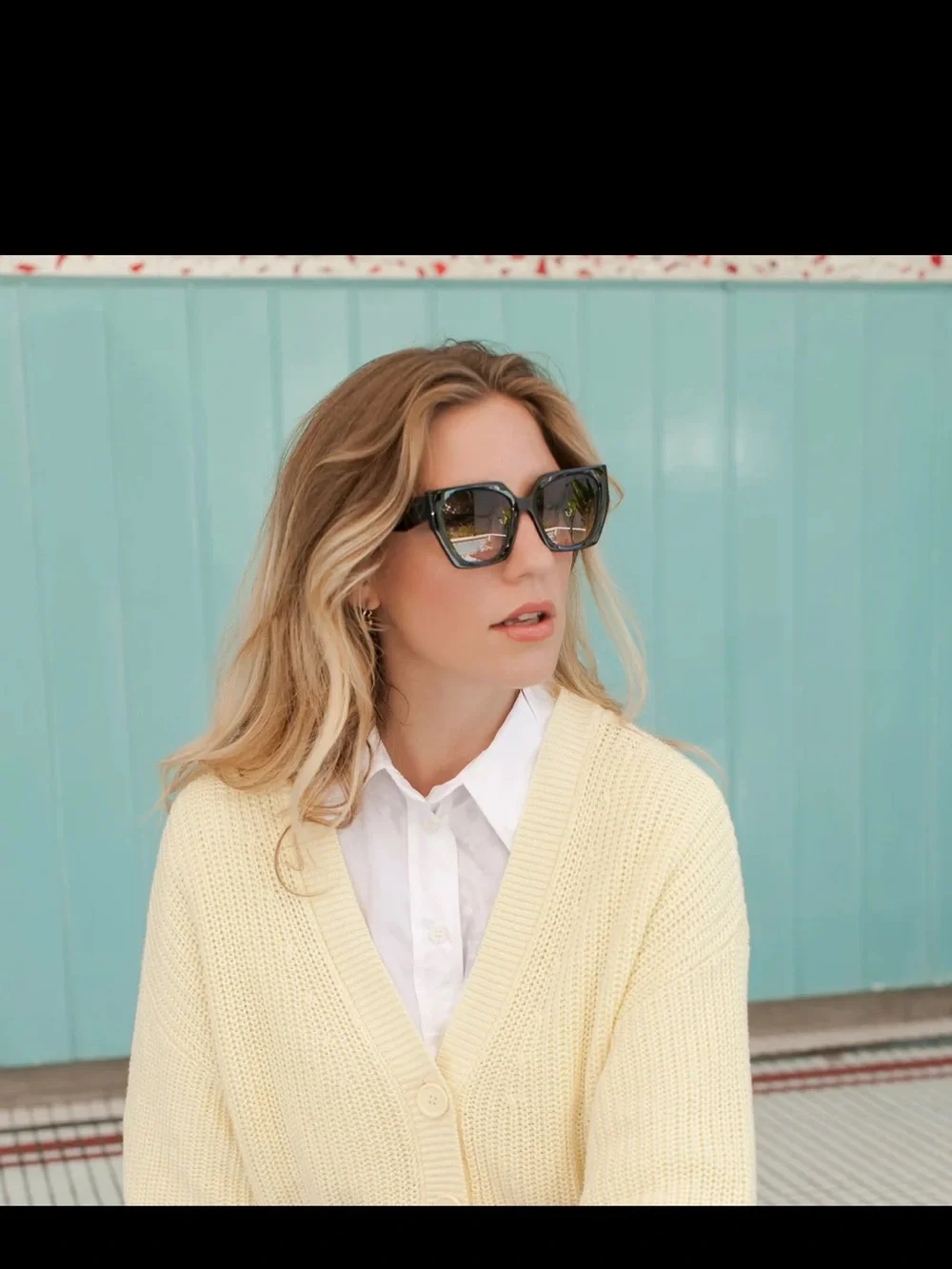 SOJOS Oversized Polarized Square Women's Sunglasses in Peachy Nude